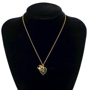 CHANEL Black Logo Necklace